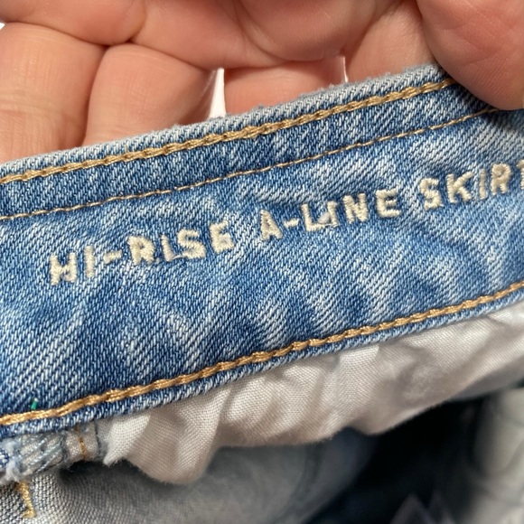 Lot of 2 American Eagle Dark Stretch Jean Shorts Light Denim A-line Mini Skirt 4 - Picture 9 of 11